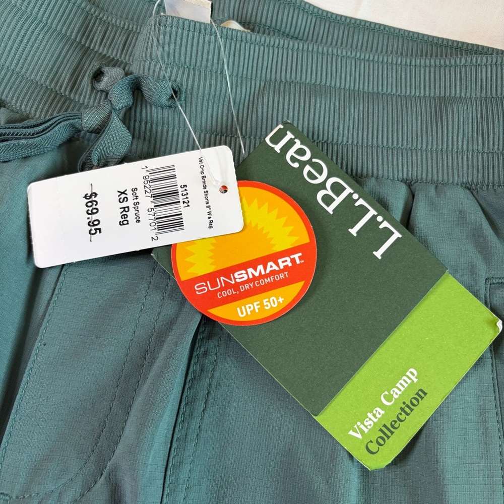 L.L. Bean Vista Camp women’s Seafoam Green Athletic Shorts UPF 50+ Bermuda XS - Picture 2 of 8
